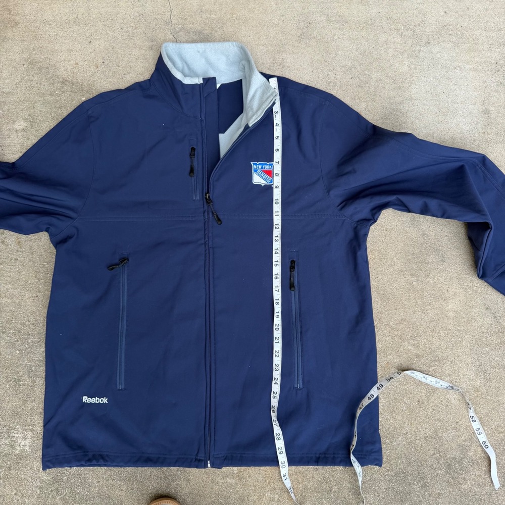 Reebok New York Rangers NHL Mens Navy Blue Full Zip Fleece Lined Jacket Large - Picture 8 of 11